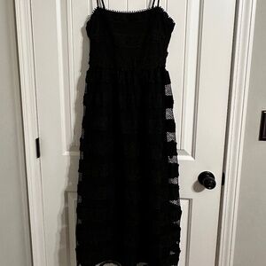 La Maison Talulah black spaghetti strap lace floral dress - Size S